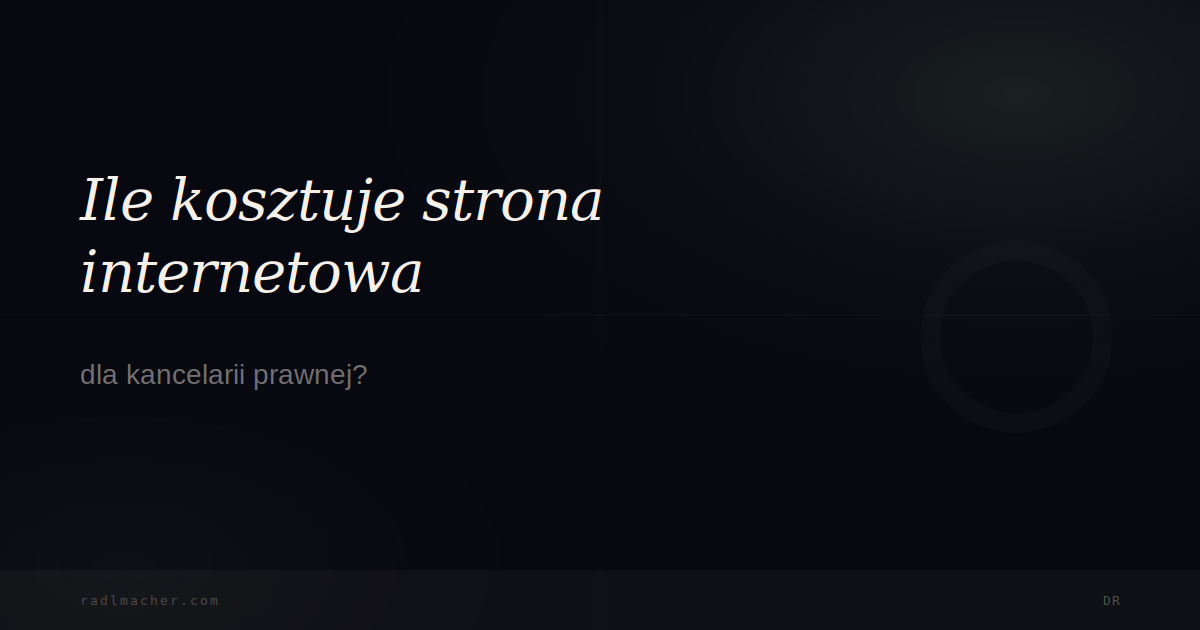 Ile kosztuje strona internetowa dla kancelarii prawnej?